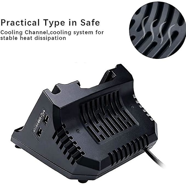 36v 40v max batterilader, sort +decker Lcs36 Lcs40 Li-ion batteri (kun lader, ingen batteri)