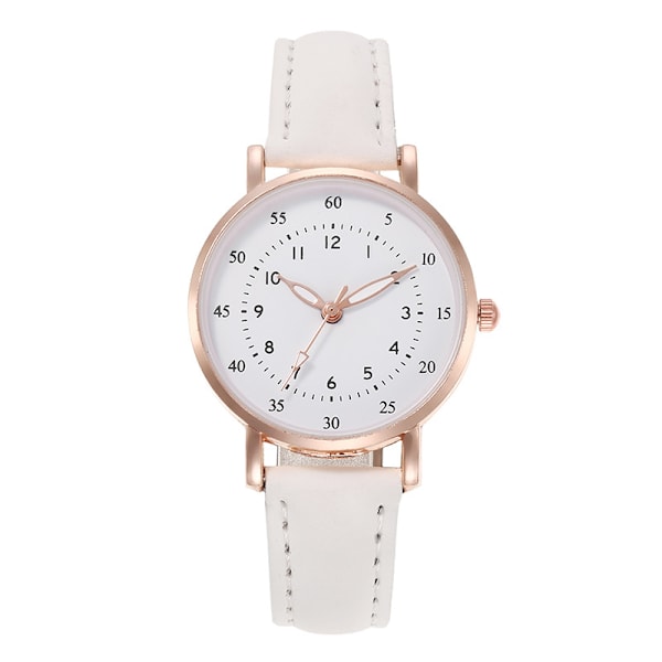 Damklocka med Kvartsurverk, Automatisk Armbandsur, Läderrem, Mode, Casual