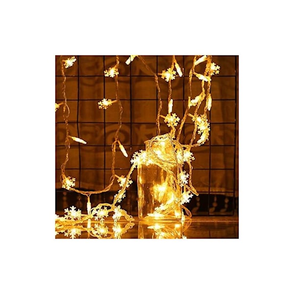 Kevyet lumihiutalelyhdyt, 6 metriä 40 LED-valoa, makuuhuoneen sisustus, häät, joulu, puun koristelu