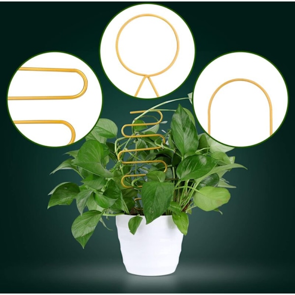 3 stk. 34 cm/13,4 tommer espalier til planter, metalnet til planter i potter, støttestænger til gyldne planter til vedbend og andre klatreplanter