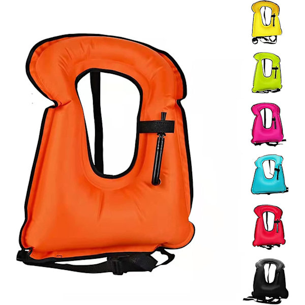 1 stk Snorkelvest for Voksne, Bærbar Svømmevestjakke, Kajakk Oppdrift Oppblåsbar Svømmevestjakke for Utendørs Vannsport