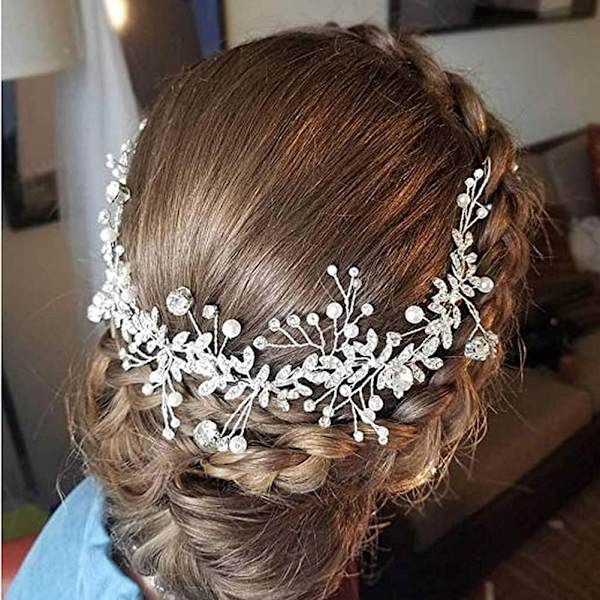 Blomsterflicka Tiara Kristall Baby Andning Hårband för Bröllop