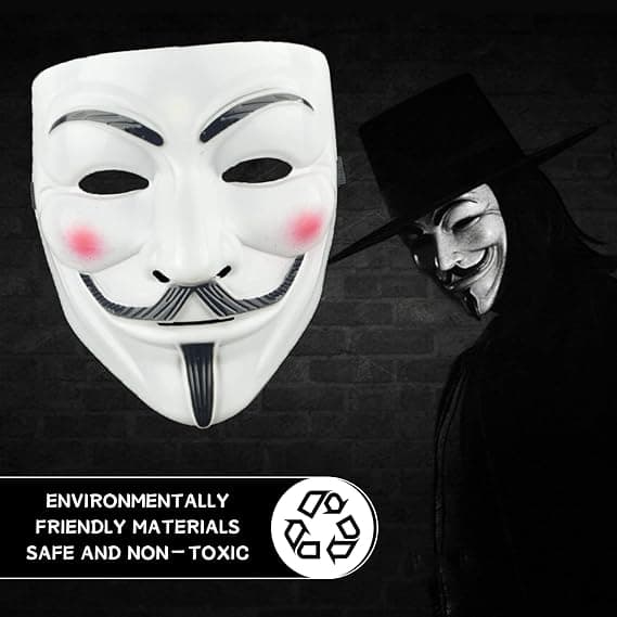 Halloween anonym maske dekorasjon på hvitt
