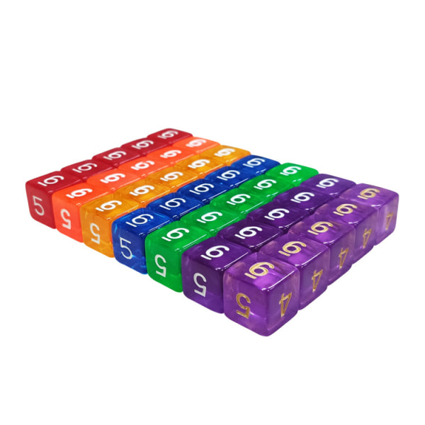 18 stykker polyedriske terninger Flerfarget 6-sidig terningspill Terning for D