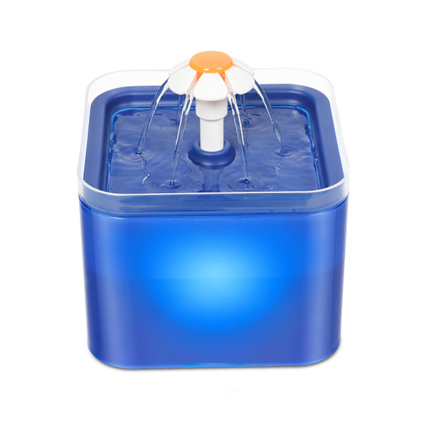Kattvattenfontän med LED-lampa 67oz/2.0L Ultraljudsvattenfontän med filter Automatisk