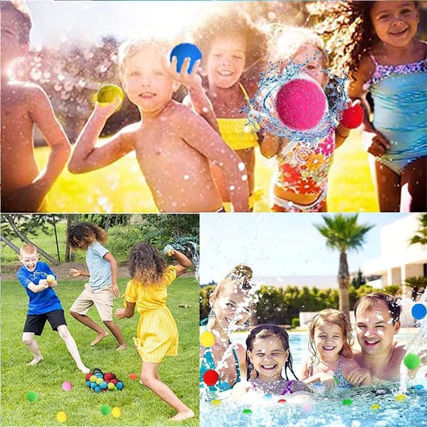 30-pack Återanvändbara Vattenbollar, Mjuka Bomullslekbollar för Pool, Trampolin, Strand, Trädgård, Utomhuskampspele för Barn, Tonåringar, Vuxna