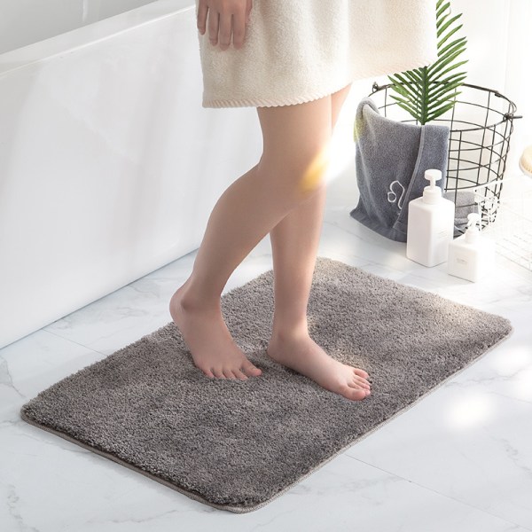 Gulvmåtter, dørmåtter, skridsikre absorberende tæpper til badeværelse, indgangsmåtte til hjemmet (grå, 40*60 cm)