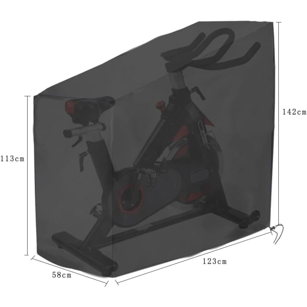 123x58x113/142cm Träningscykelöverdrag Vattentätt Överdrag Cykelöverdrag Utomhus Cykling Skyddande Överdrag Anti-UV Dammskydd