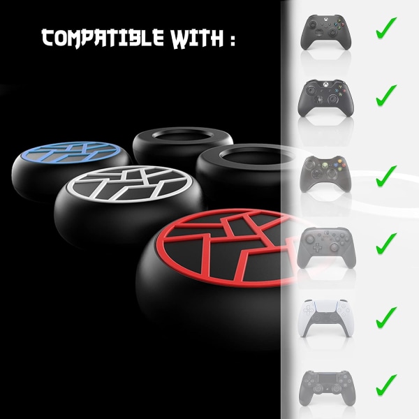 4 Thunder Caps tilbehør Thumb Grip PS4 PS5 tilbehør til PS5 Controller PS5 Controller Stick Joystick silikonespids til Xbox Series PS5 PS4 Cont