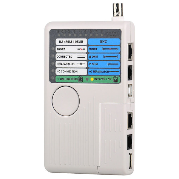 Netværkskabeltester Lan Kabeltest 4-i-1 Usb Bnc Fjernbetjent Lan Netværksmåleenhed til Utp Stp, Rj11 Rj45 Kabeltester