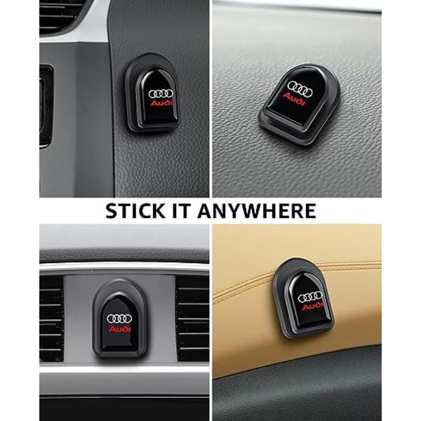 Auton kojelaudan liimakoukut, auton liimakoukut logolla, 3M itseliimautuvat koukut USB-avaimelle/kaapelille, yhteensopiva Audi A A3 RS3 A4 A5 A6 A7 R