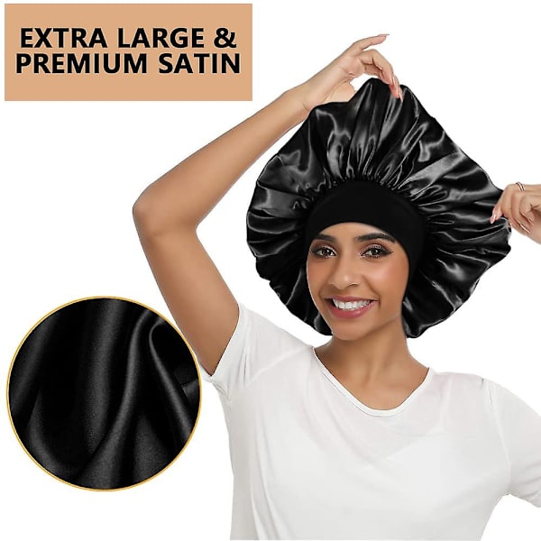 3 kpl Extra Large Satin-nukkapäähineet Unille, Hiuspäähineet Mustaihoisille Naisille Punoksia Varten
