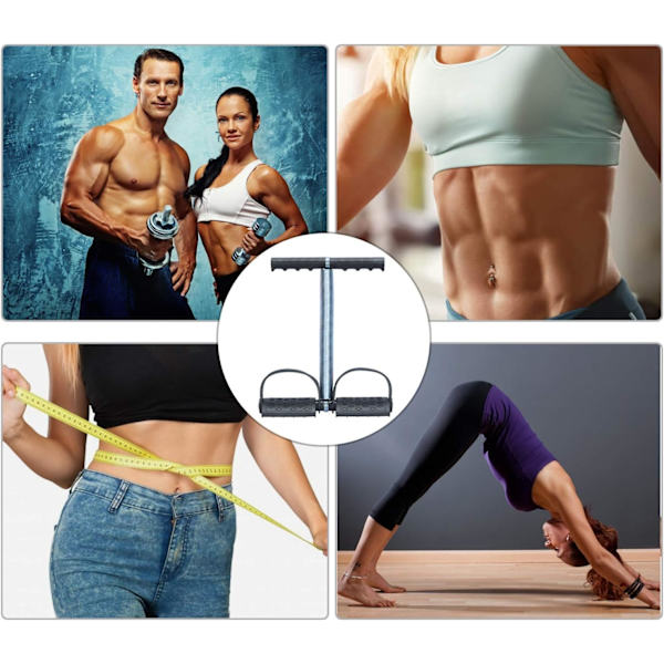 Dragande elastiskt rep spänning buk fjädermaterial exp ben tränare mage trimmer bodybuilding rimentor för fitness yoga träning (svart)