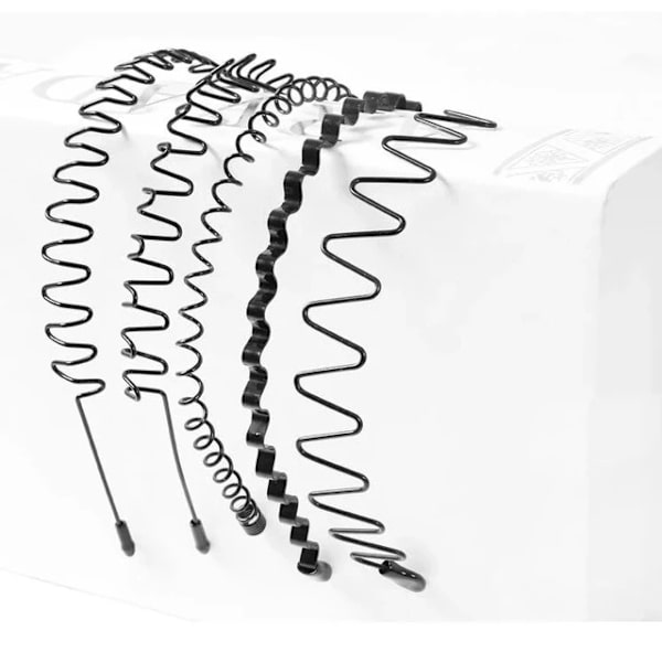 5 st metallhårband, flexibelt metallhårband svart halkfritt hårband, unisex