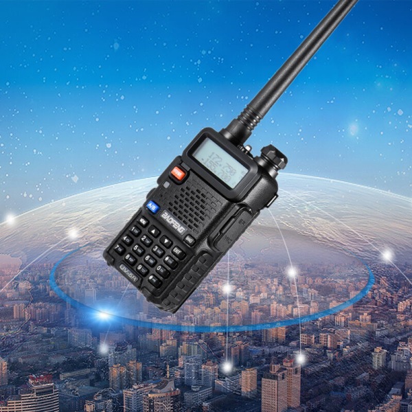 BAOFENG UV-5R Walkie Talkie, Tvåvägsradio FM-sändtagare, Dubbelbands DTMF-kodad VOX-larm med nyckelfunktion, 1 st (används som ett par)
