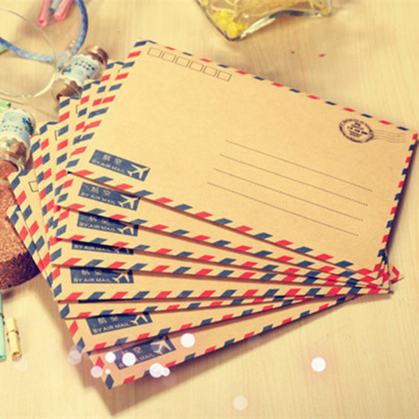 Vintage Airmail Brevpapper Set, Vintage Airline Modell Kuvert Brevhuvud Dubbelsidig och Linjerat Papper