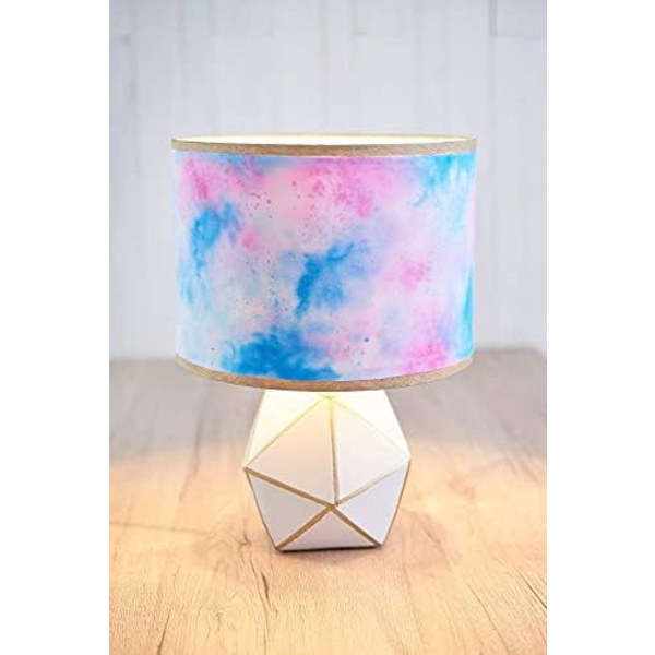 Off-white linneöverdrag - 22x17cm-Rund lampskärm
