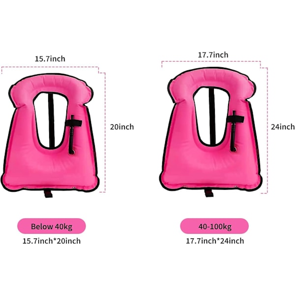 1 stk. snorkelvest til voksne, bærbar svømmevest, kajakopdriftbar oppustelig svømmevest til udendørs vandsport