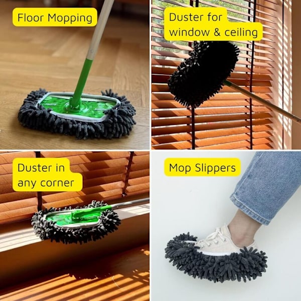 3 uudelleenkäytettävän siivousliinan setti Swiffer-luudalle, parannetut märkä- ja kuivasiivousrätit, pestävät luudan täyttöpakkaukset, pölyä hylkivät luudan suojukset