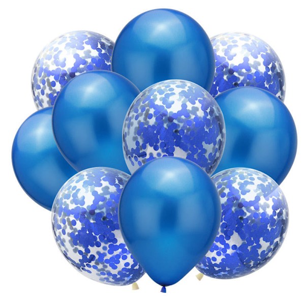 10 klara latexballonger med konfetti och paljetter