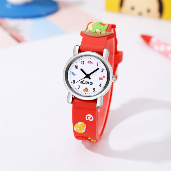 Kids Watch(Red,Dinosaur),Kids Waterproof Wristwatch Quartz Movement,3D Cartoon Design,Digital Kids Watch for 3 Years Old to 13 Years Old Girl Boy