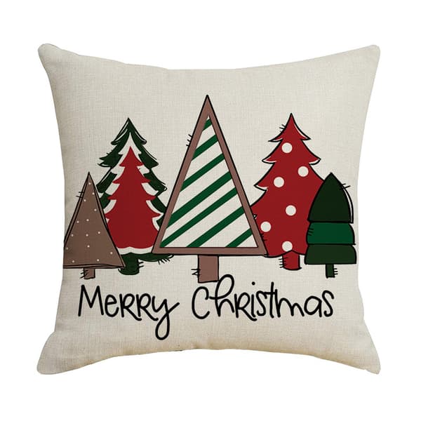 Linne jul kuddfodral jultomte älg kuddfodral hem soffa överdrag (4 stycken)
