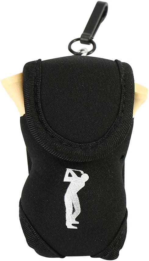 Sort Golfbold Cover, Golf Tee Taske, Golfbold og Tee Drikkepose med 2 Golfbolde og 4 Golf Tees (Tilfældige Farver), Golf Tilbehørssæt til Golf