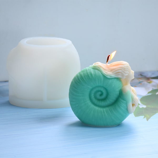 Conch Girl stearinlysform egnet for dekorasjon DIY-gaver