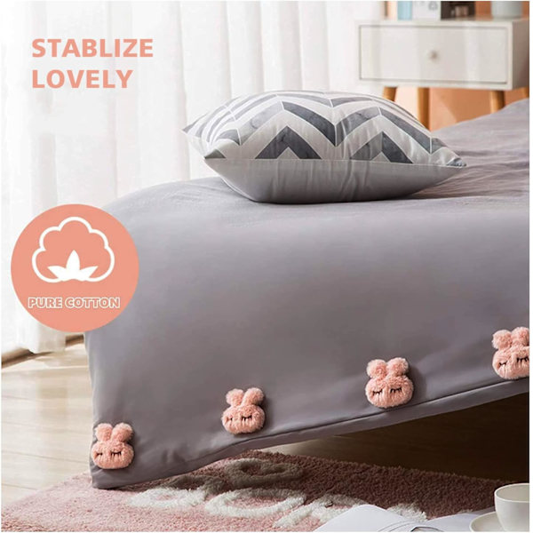 Dynetrekk Klips Set Kanin Form Ark Fester Quilt Cover Holder Quilt Klips Soverom Sengetøy Quilt Feste Brakett (Rosa - 8 Stykker)
