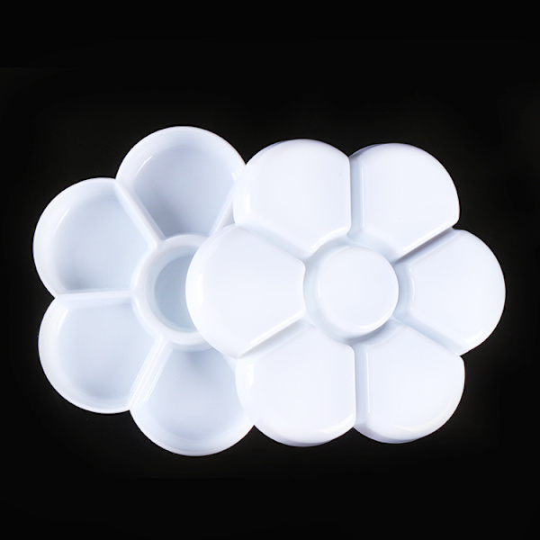 Studio 7 Well Porcelæn Maling Palet Bakke, Sæt med 4 med Æske Keramiske Palet Bakker, 17CM Blanding Bakke (Hvid, Klar, 2 Hver)