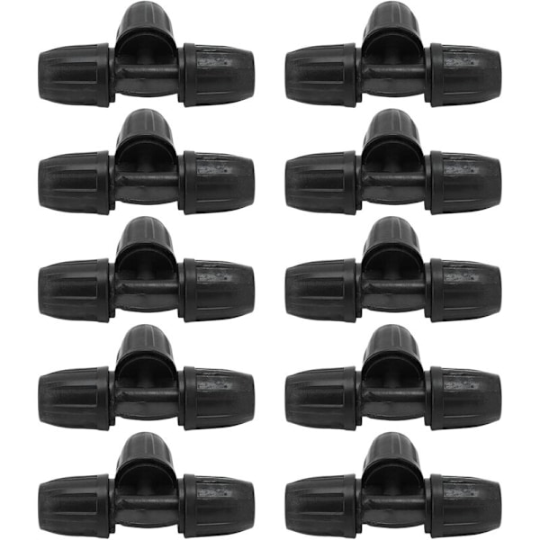 10 stk. konnektor i te, 4/7 te-barbele med låserørskonnektor 3-vejs adapter vandforsyningssamlinger til gigt drop drop af rør drop