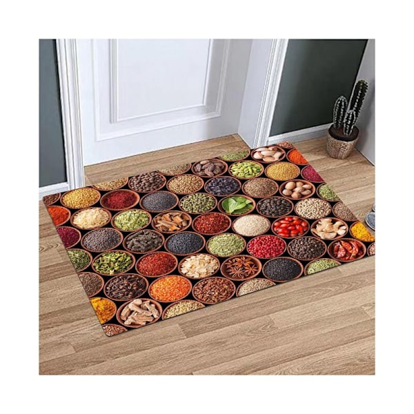 Köksmattor kryddor och disk non-slip köksmatta framför diskbänken halkskyddsmatta halkfri golvmatta 40 x 120 cm dekorationsmattor 4