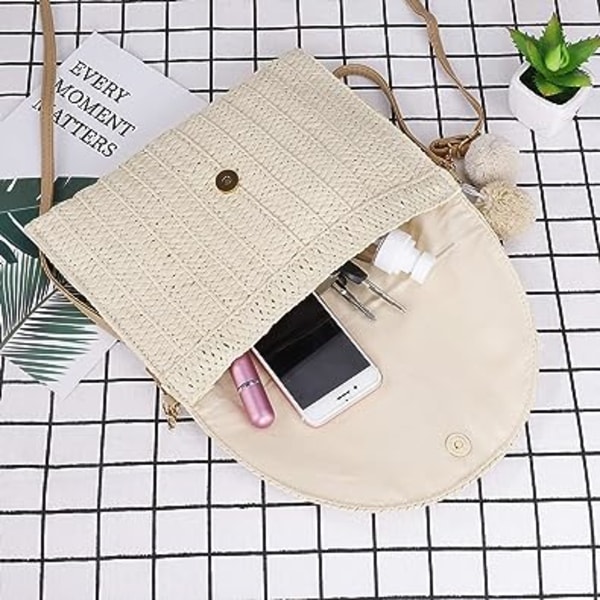 Straw Clutch Bag, Wedding Evening Clutch Bag Women Straw Flat Envelope Handbag Woven Summer Beach Bag, Boho Bag Purse Wallet, Elegant Party Envelope