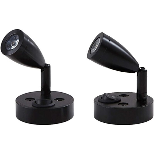 2 st 12V LED Spot Läslampa Sänglampa Vägglampa Justerbar Strömbrytare Husbil Husvagn Van Interiörlampa för Båt Husbil Van (Svart, Kort)