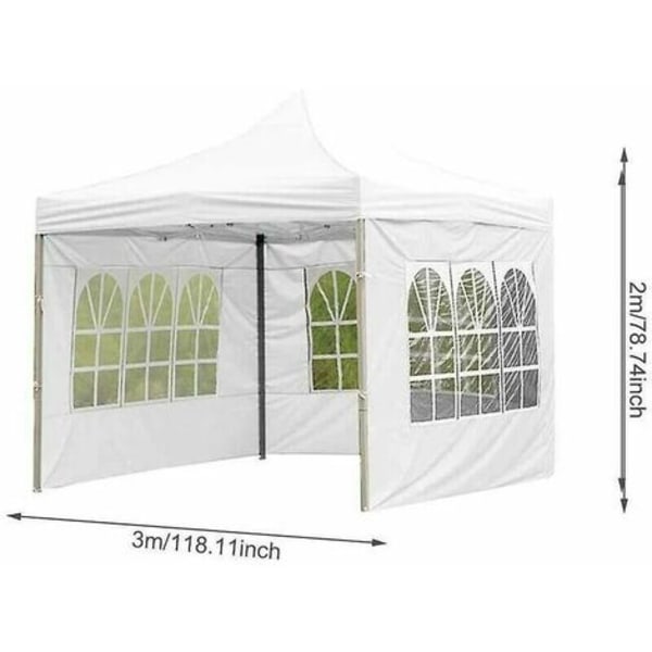 Lysthus med sider, vanntett telttak med romerske vinduer, perfekt for fester, bursdager, bryllup, piknik, carporter (ingen stålramme)(grønn 6*2