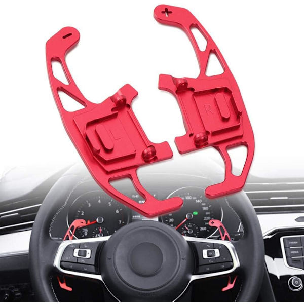 Heavy Duty Aluminium Gear Shift Paddles (Rød) til Golf Golf 7 R-line (2015-2019 modeller), Golf 7 GTI (2015-2019 modeller)