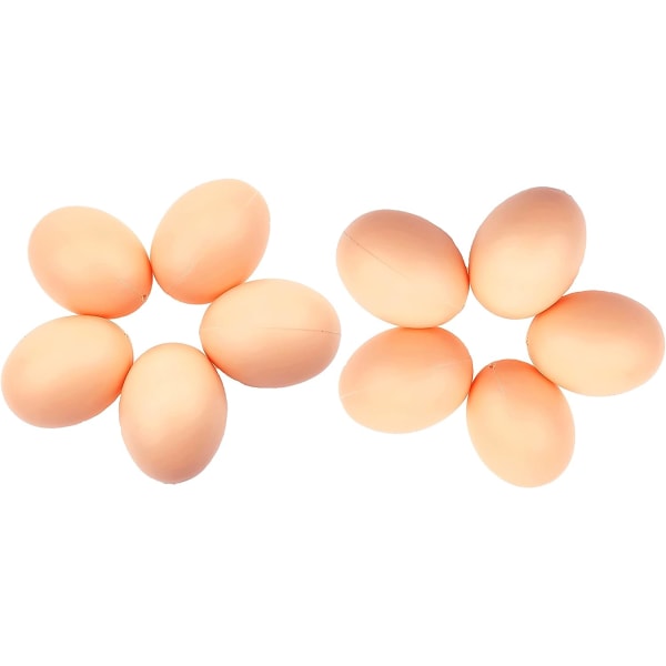 Set med 10 plastfågelägg, konstgjorda hönsägg, ägg för att hjälpa hönor att lägga konstgjorda ägg
