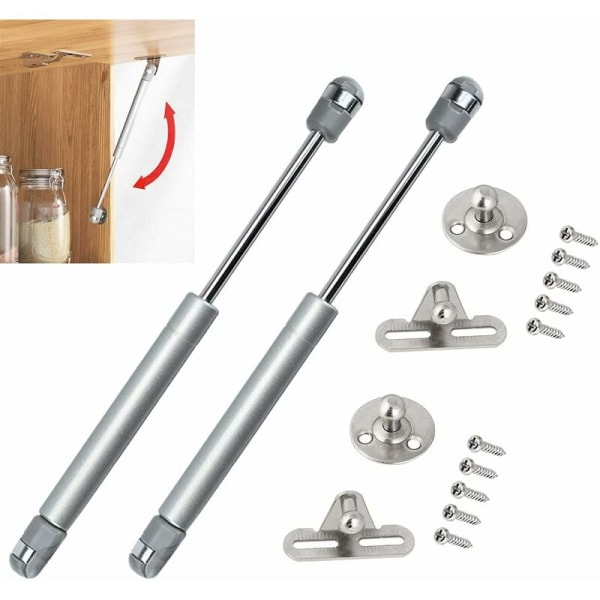 2 Pcs Gas Strut Made of ABS and Zinc Alloy 200N Durable Kitchen Door Strut Anti-Rust Gas Shocks with 5 Screws Maximum Angle 150 Degree for Lifting K