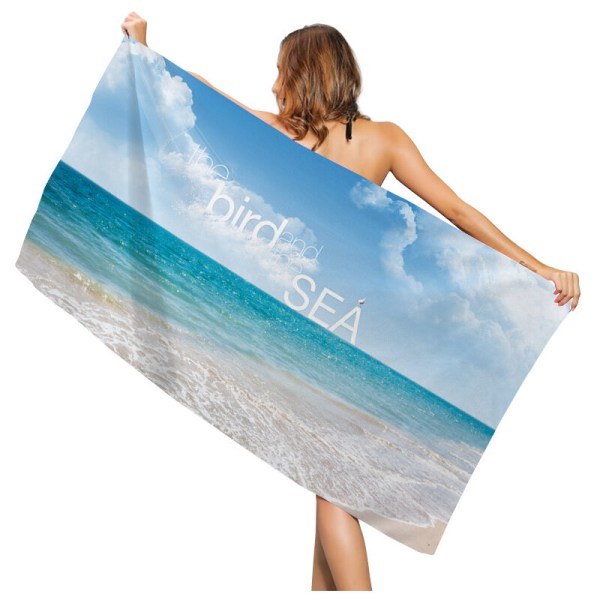 Strandhåndklæde, 80*160 cm Overdimensioneret dobbeltsidet strandslæb i mikrofiber