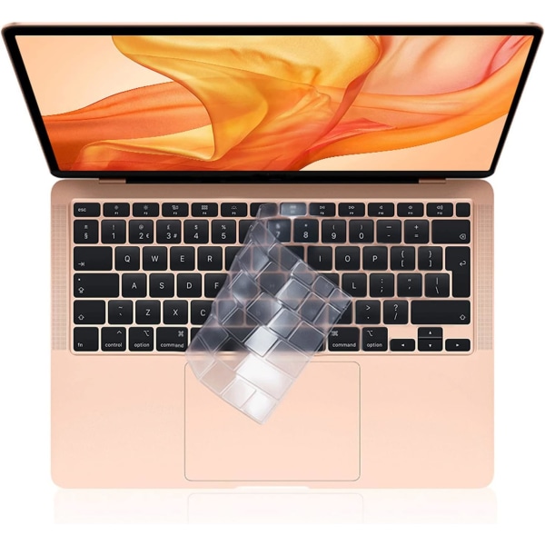 Tastaturdeksel Kompatibelt for 2021 2020 Ny M1 MacBook Air 13,3 Tommer A2337 A2179 med Retina Display Touch ID, QWERTY EU-Layout, Klar TPU
