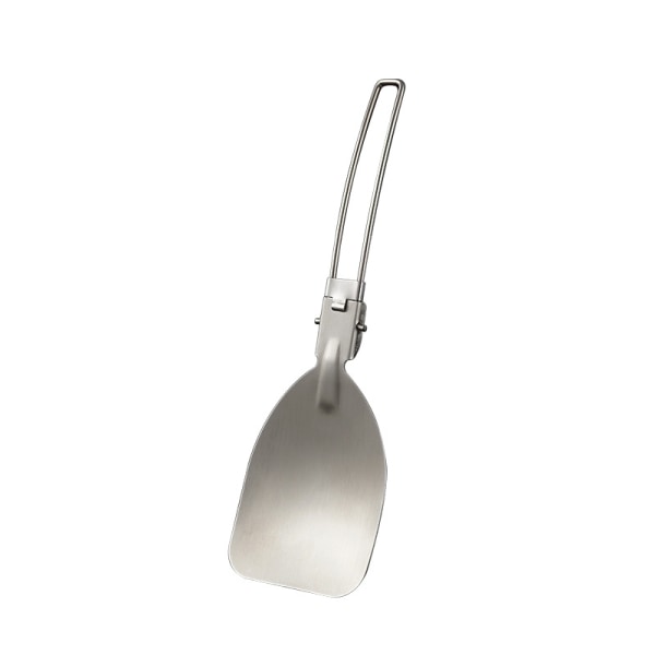 Hopfällbar stekspade för utomhuscamping, bärbar risspade, 304 rostfritt stål, grillbestick, picknick, vandring, resespade