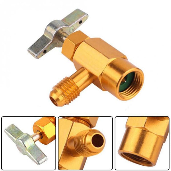 1/4 \"SAE R-134A rpm Adapter R-134 AC Fødevareventil dåsefordeler Ventilværktøj 1/2\" ACME gevind
