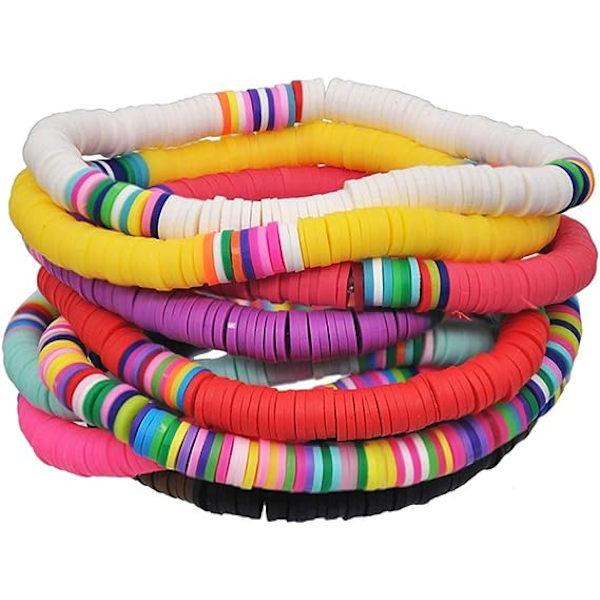 10 st bohemiska färgglada lerarmband, handgjorda armband för kvinnor och flickor