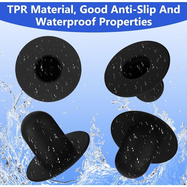 (Svart) Sett med 4 ekstraplugger for Summer Swimming Parts Pool