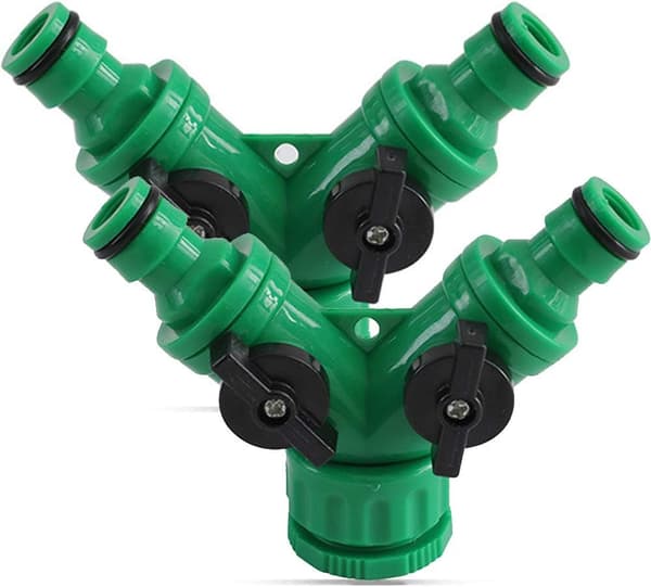 Have Splitter 2-vejs Splitter Adapter til Y-splitter Hane med Y Splitter 1/2 og 3/4 Tommer Slangeforbindelse 2stk