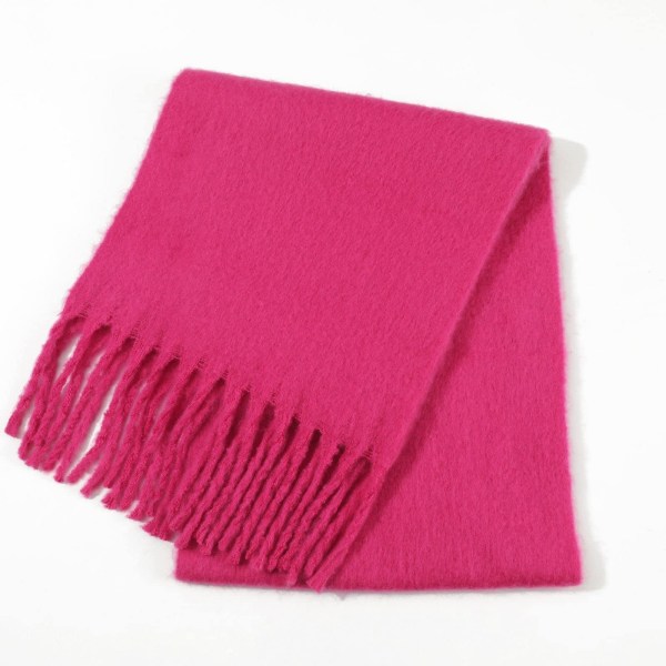 Stort skjerf fargerik rutete oversized skjerf dusk myk og skånsom høst og vinter tykkere skjerf dame varm sjal flamme rosa