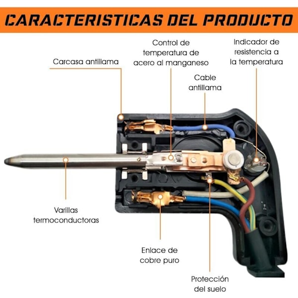 Universalkabel til termostat for universal jerngrill 10 til 250V 5 positioner