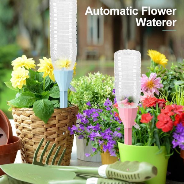 12 stk. automatisk vandingssystem, justerbar nem vanding, til potteplanter, planter, blomster, haver, indendørs planter 12/pakke [blandede farver