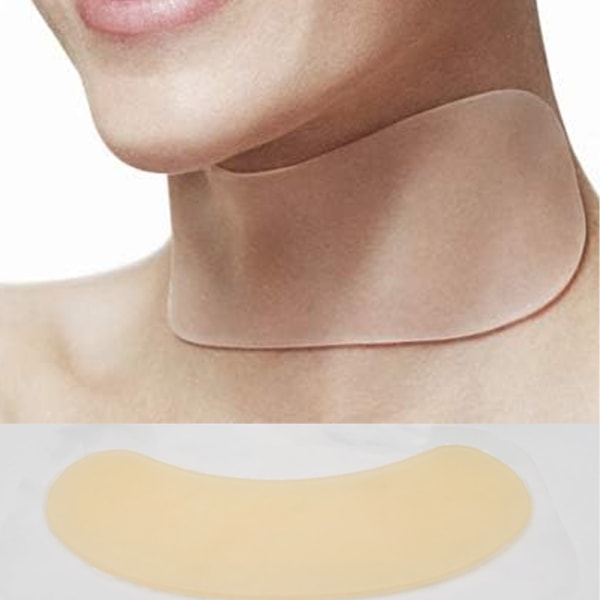 （Hudfarve）2 styk Genanvendelig, medicinsk kvalitet anti-rynke silikone halsbeskytter til fjernelse af rynker og forebyggelse af rynker