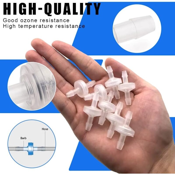 5 Dele Anti-returventil i Plast fejlfri klap klap anti-returventil i anti-ozon vandstop til vandbehandling, translucent-6mm